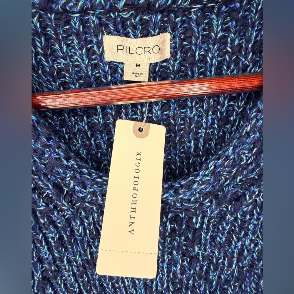 NWT Anthropologie Pilcro Stitched Sweater Knit Top Boho Coastal | Size Medium - Picture 4 of 6